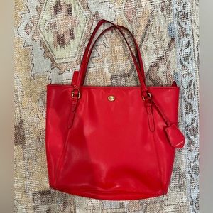 EUC Red Coach Tote